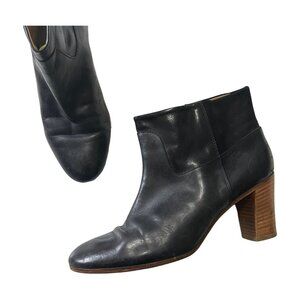 Maison Martin Margiela Black Leather Ankle Booties Size 38 Made in Italy